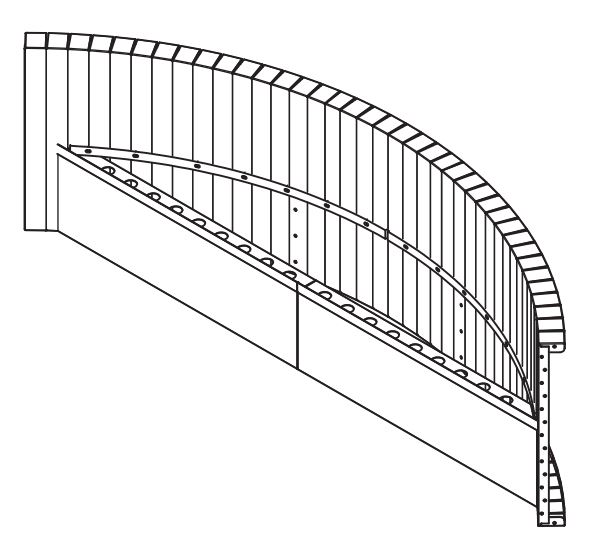 8' Radius Steel Bench 42"